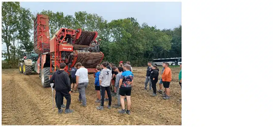 mfr saint romain de popey demonstration de recolteuse de pom